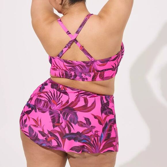 Torrid Two Piece Pink Bikini Swim Top size 6 (6X) Swim Skirt Size 5 (5X) New - Picture 3 of 4